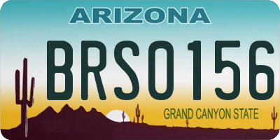 AZ license plate BRS0156