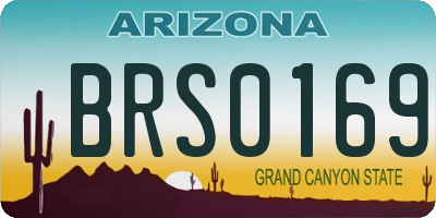 AZ license plate BRS0169
