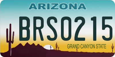 AZ license plate BRS0215