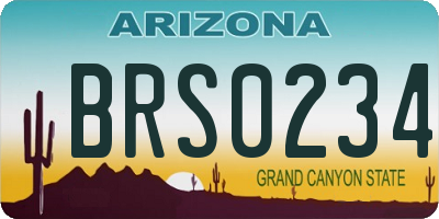 AZ license plate BRS0234