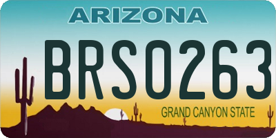 AZ license plate BRS0263