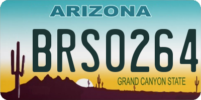 AZ license plate BRS0264