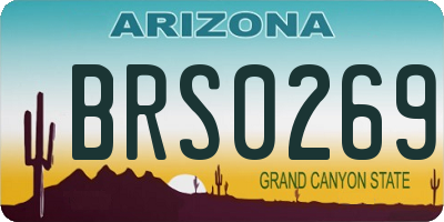 AZ license plate BRS0269