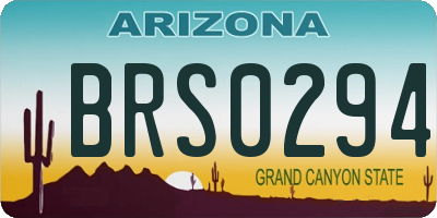 AZ license plate BRS0294