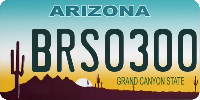AZ license plate BRS0300