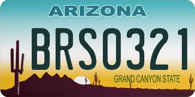 AZ license plate BRS0321