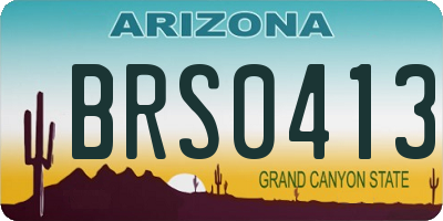 AZ license plate BRS0413