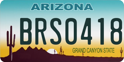 AZ license plate BRS0418