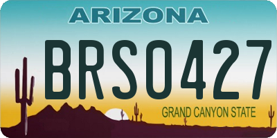 AZ license plate BRS0427