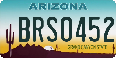 AZ license plate BRS0452