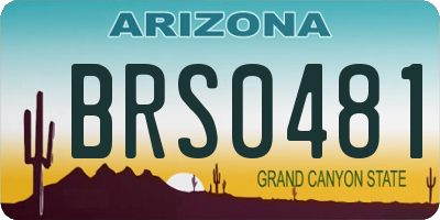 AZ license plate BRS0481