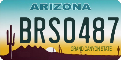 AZ license plate BRS0487