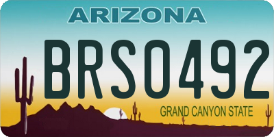 AZ license plate BRS0492