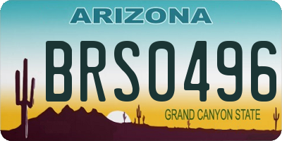 AZ license plate BRS0496