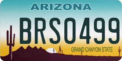 AZ license plate BRS0499