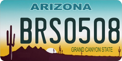 AZ license plate BRS0508