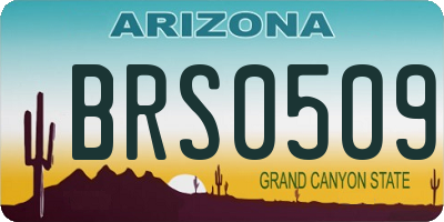 AZ license plate BRS0509