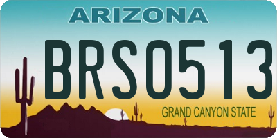 AZ license plate BRS0513
