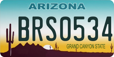 AZ license plate BRS0534