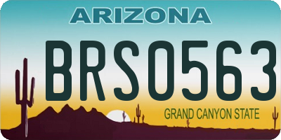 AZ license plate BRS0563