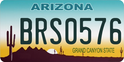 AZ license plate BRS0576