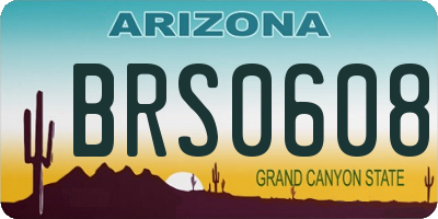 AZ license plate BRS0608
