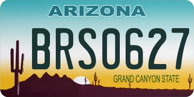 AZ license plate BRS0627