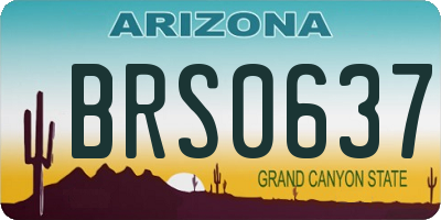 AZ license plate BRS0637