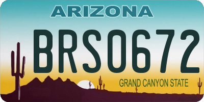 AZ license plate BRS0672