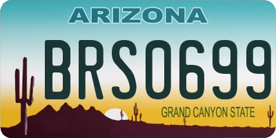 AZ license plate BRS0699