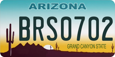 AZ license plate BRS0702