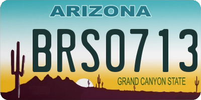 AZ license plate BRS0713