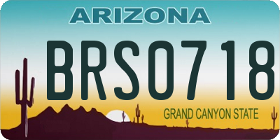 AZ license plate BRS0718