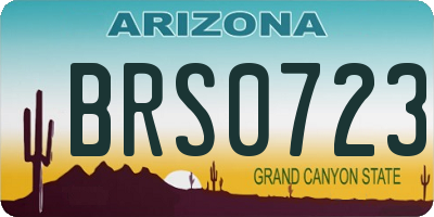 AZ license plate BRS0723