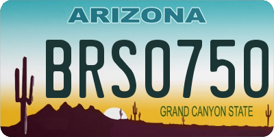 AZ license plate BRS0750