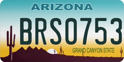 AZ license plate BRS0753