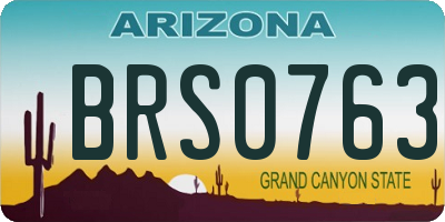 AZ license plate BRS0763
