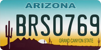 AZ license plate BRS0769