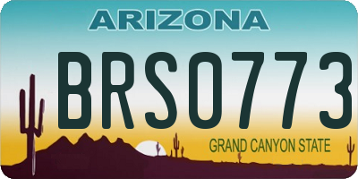 AZ license plate BRS0773