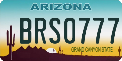 AZ license plate BRS0777