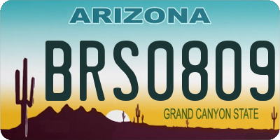 AZ license plate BRS0809