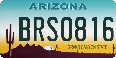 AZ license plate BRS0816