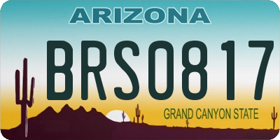 AZ license plate BRS0817