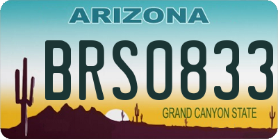 AZ license plate BRS0833
