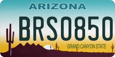 AZ license plate BRS0850