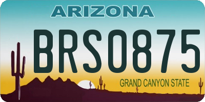 AZ license plate BRS0875