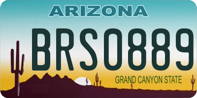 AZ license plate BRS0889