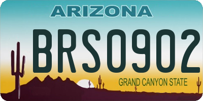 AZ license plate BRS0902