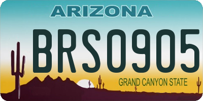 AZ license plate BRS0905