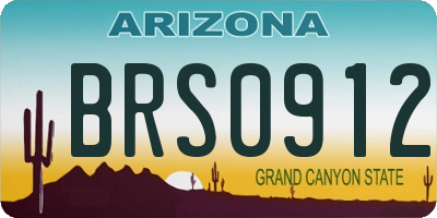 AZ license plate BRS0912
